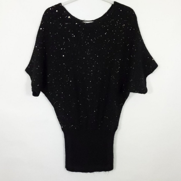 Vintage Rachel Roy Sequin Metallic Knit Sweater Dress - Picture 6 of 9